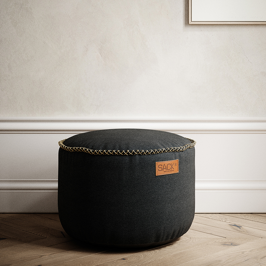 SACKit - Canvas Pouf, sort